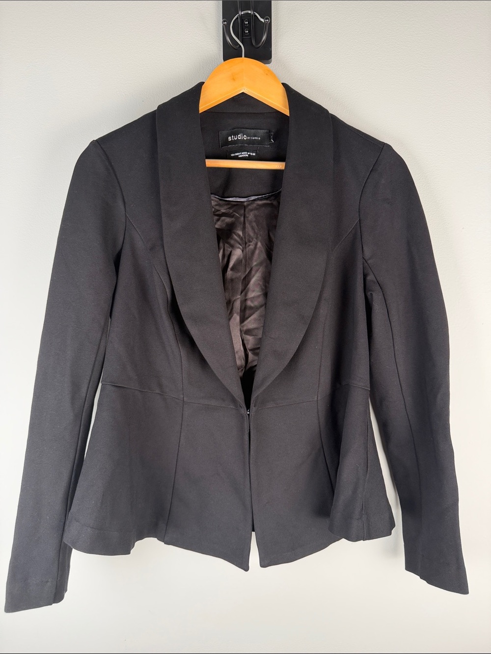 Studio By Torrid Black Peplum Blazer Office Feminine Size 00